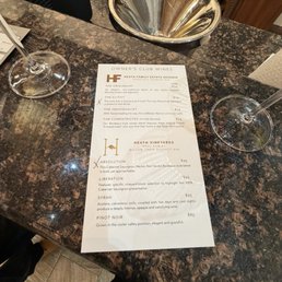 Tasting Menu.