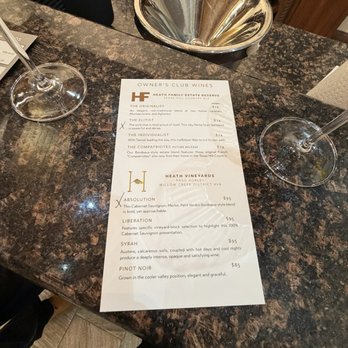 Grape Creek Vineyard - Tasting Menu. - Wineries Near Me - Fredericksburg, Texas