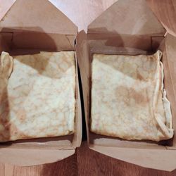 Quelque Chose Macaron Boutique - Ham and Swiss crepes. Was buy one get one free (BOGO) on UberEats for $10.50. Was tasty. Good quality ham.