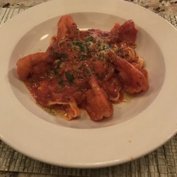 Shrimp Fra Diavolo over homemade linguine