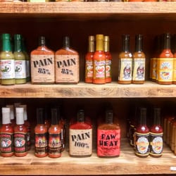 Outlaw House Of Jerky - A variety of hot sauces.
