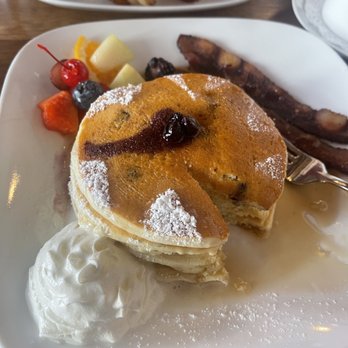 Kaffe Haus - Blueberry pancakes with a side of crispy bacon - Breakfast & Brunch Near Me - San Juan, Puerto Rico Kaffe Haus - Blueberry pancakes with a side of crispy bacon - Breakfast & Brunch Near Me - San Juan, Puerto Rico
