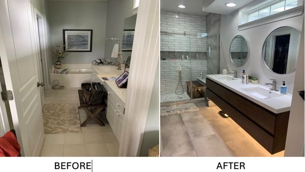 Bathroom remodel - These remodels were done on old bathrooms