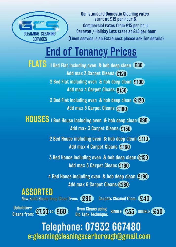 GLEAMING CLEANING SERVICES Scarborough, North Yorkshire, United