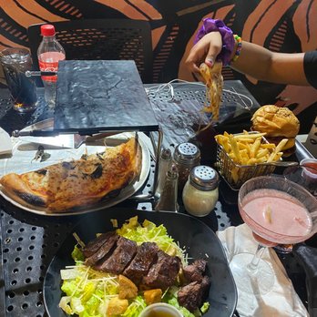 Birra House - Cesar salad with steak, margarita pizza and bacon cheeseburger with fries - Steakhouses Near Me - San Juan, Puerto Rico Birra House - Cesar salad with steak, margarita pizza and bacon cheeseburger with fries - Steakhouses Near Me - San Juan, Puerto Rico