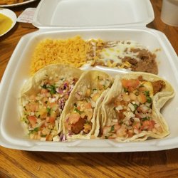 Ajua Mexican Restaurant - Three fish taco dinner..Out of this world good!!