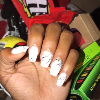 NC Nails - By far the best shaped Coffin Nails I've gotten in Jacksonville. #Prom2018 - Nail Salons Near Me - Jacksonville, North Carolina