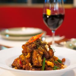 Chedi Thai Restaurant - Crispy Pork Belly stir-fried in Red Curry Paste