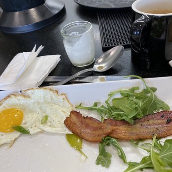 Heirloom Kitchen - Bacon and eggs. Well, egg. I was hungry. - Burgers Near Me - Stockton, California Heirloom Kitchen - Bacon and eggs. Well, egg. I was hungry. - Burgers Near Me - Stockton, California