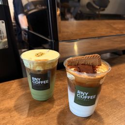 Dirty Matcha (left) and Vienna Latte (right) Dirty Matcha (left) and Vienna Latte (right)