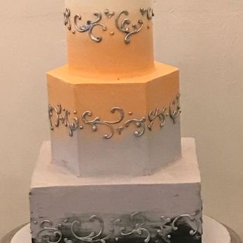 A Bakeshop - How the cake actually looked. This was for a Halloween wedding with a black, purple, and orange color scheme, which they were well aware of. - Bakeries Near Me - Phoenix, Arizona A Bakeshop - How the cake actually looked. This was for a Halloween wedding with a black, purple, and orange color scheme, which they were well aware of. - Bakeries Near Me - Phoenix, Arizona