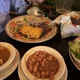 Pinto beans and tacos. Pinto beans and tacos.