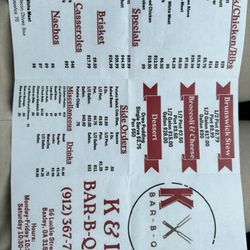 K & L Bar B Q - Menu