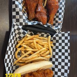 Shrimp Po Boy and 3 Leg Meal with hot lemon pepper