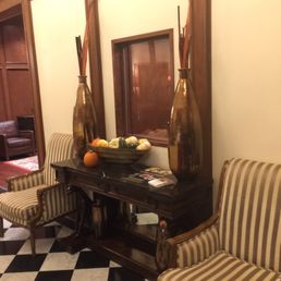 Inside entrance, to the left is the bar and straight ahead is the larger ball room.