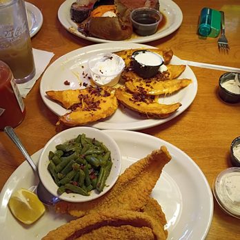 Texas Roadhouse - I got catfish & green beans; ended up taking 3 pieces of that catfish home - because those pieces are massive! - Steakhouses Near Me - Hollywood Park, Texas Texas Roadhouse - I got catfish & green beans; ended up taking 3 pieces of that catfish home - because those pieces are massive! - Steakhouses Near Me - Hollywood Park, Texas