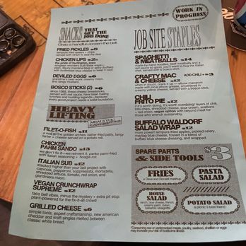 Work in Progress Bar - Menu - Bars Near Me - West Des Moines, Iowa