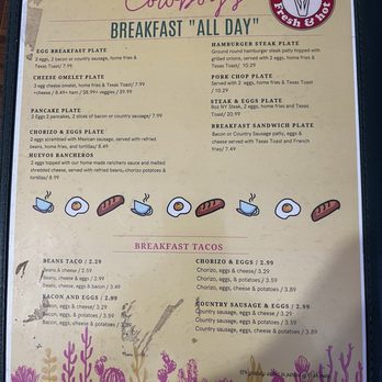 Cowboy's Restaurant - Menu back - New American Near Me - D'Hanis, Texas Cowboy's Restaurant - Menu back - New American Near Me - D'Hanis, Texas