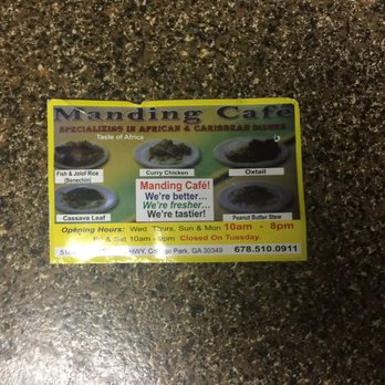 Manding Cafe - Here's how their menu - African Near Me - Atlanta, Georgia