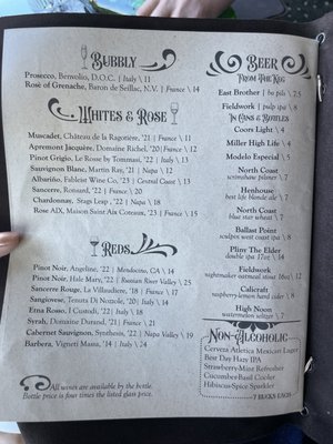 Menu photo 8 Corner Bar Mill Valley, CA