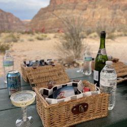 Sunset picnic after we landed.