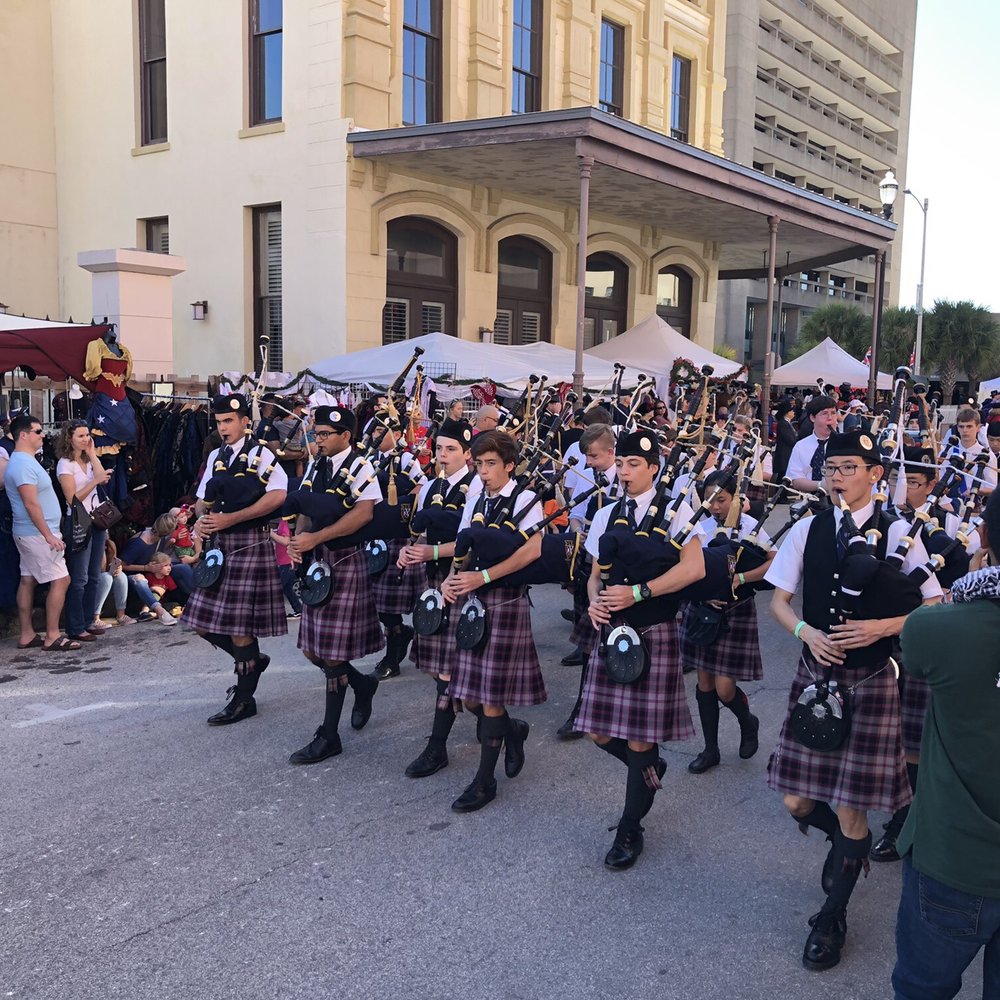Bagpipe band in the parade