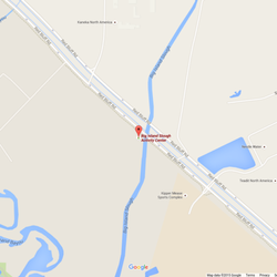 Big Island Slough Activity Center - Map showing the location of the Big Island Slough Activity Center on Red Bluff Road, between Armand Bayou & Kipper Mease Sports Complex.