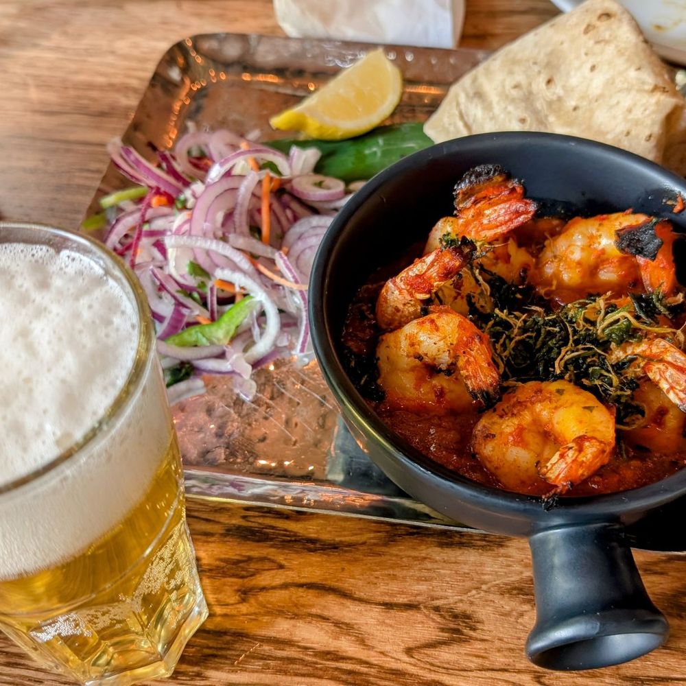 Dishoom - Prawn Pathia & Kingfisha! (£24.30) - Indian Near Me - London, XGL