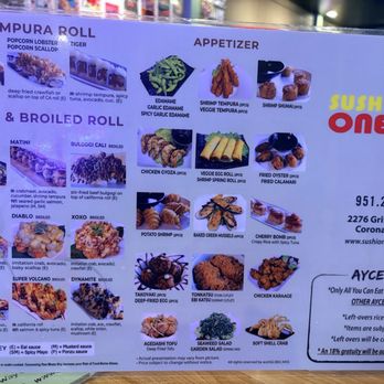 Sushi One Spot - AYCE menu - Sushi Bars Near Me - Corona, California