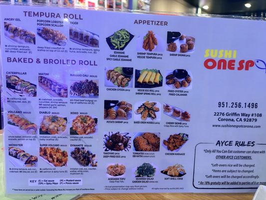 Menu photo 2 Sushi One Spot Corona, CA