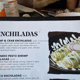 here they are the enchiladas I probably like the crab a little bit more I might do double