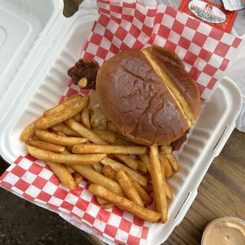 Birdside HTX - The Sando Combo with Seasoned Fries - Food Trucks Near Me - Katy, Texas