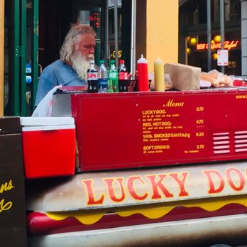 Lucky Dogs - Rex " Santa " saving lives with hot dogs! - Hot Dogs Near Me - New Orleans, Louisiana Lucky Dogs - Rex " Santa " saving lives with hot dogs! - Hot Dogs Near Me - New Orleans, Louisiana