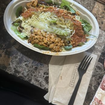 Chipotle Mexican Grill - My GREAT Sofritas & chicken salad! - Fast Food Near Me - Clovis, California