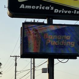 Advertisement for banana pudding shakes that Sonic claims they don't make any more.