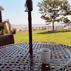 Marginal Way House - Picnic Table in the common yard area for morning coffee.