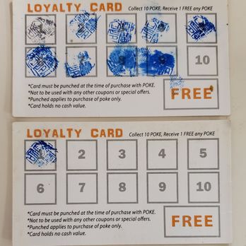 Poke Sushi - two loyalty cards on a table - Sushi Bars Near Me - Orange, California Poke Sushi - two loyalty cards on a table - Sushi Bars Near Me - Orange, California