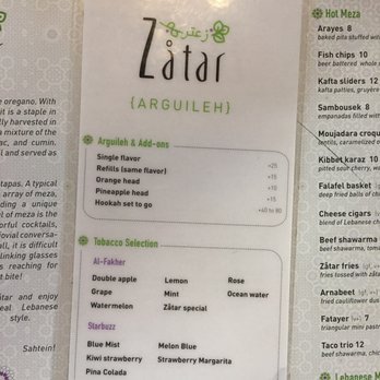 Zatar - Hookah - Lebanese Near Me - Dallas, Texas