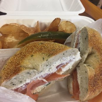 Surf Bagel - Lox on spinach bagel - Breakfast & Brunch Near Me - Lewes, Delaware