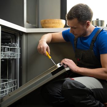 Homecare Appliance Repair - Dima working on a dishwasher - Appliances & Repair Near Me - Mountain View, California Homecare Appliance Repair - Dima working on a dishwasher - Appliances & Repair Near Me - Mountain View, California