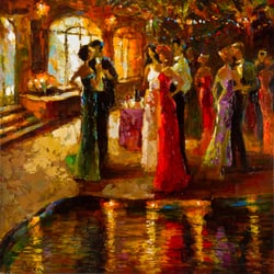 Complements Art Gallery - 36X36 Original oil by Gala