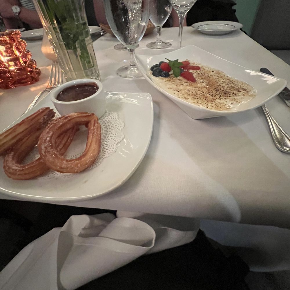Taberna del Alabardero - Churros with chocolate and arroz con leche - Spanish Near Me - Washington, DC, District of Columbia Taberna del Alabardero - Churros with chocolate and arroz con leche - Spanish Near Me - Washington, DC, District of Columbia