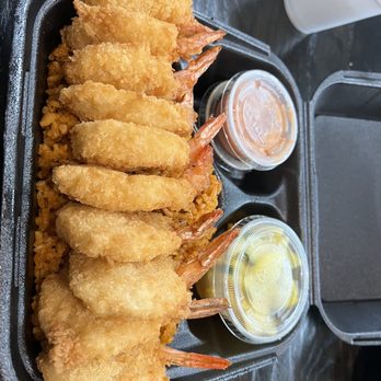 Red Rice - Breaded Shrimp Plate - Barbeque Near Me - Las Vegas, Nevada