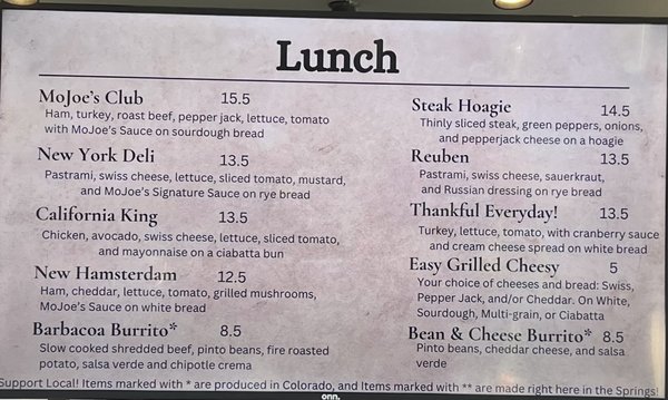 Menu photo 1 MoJoe's Cafe Colorado Springs, CO Menu photo 1 MoJoe's Cafe Colorado Springs, CO