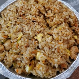 Chicken fried rice, large quantity, but lacked flavor and chicken. Chicken fried rice, large quantity, but lacked flavor and chicken.