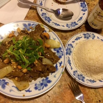Tan Dinh - De Xao Lan -- goat simmered in house curry, mixed nuts and herbs, with steamed rice. Scrumptious! - Vietnamese Near Me - Gretna, Louisiana