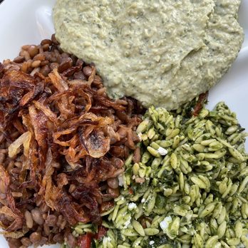 Sassool - Jalapeno Cilantro Hummus, Orzo Pasta Salad, Lentil Salad - Lebanese Near Me - Raleigh, North Carolina