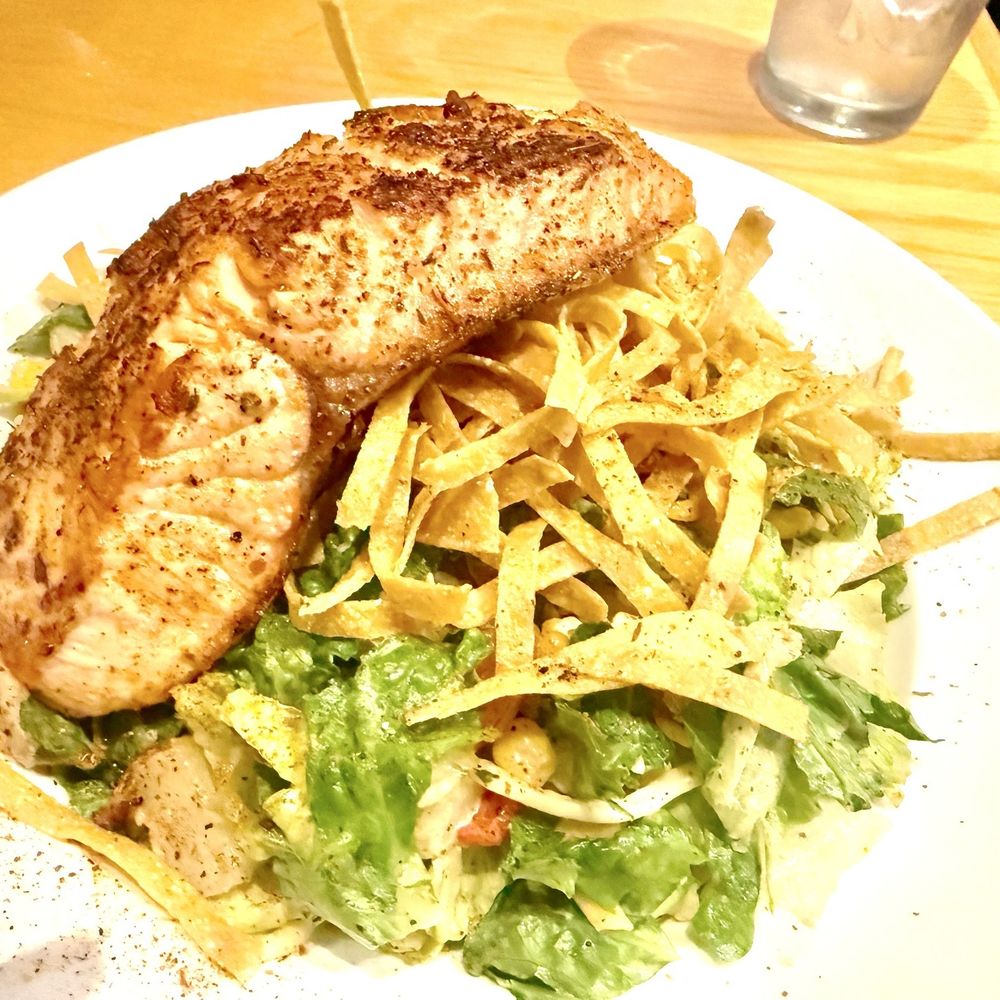 BJ's Restaurant & Brewhouse - Oven roasted Salmon Southwest Salad - Pizza Near Me - Brea, California BJ's Restaurant & Brewhouse - Oven roasted Salmon Southwest Salad - Pizza Near Me - Brea, California