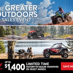 Adams Motorsports of Statesboro - Honda Great Outdoor Sales Event! Up to $1,400.00, off select models!