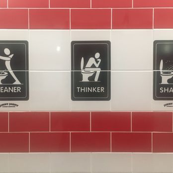 Jimmy John's - three signs on a bathroom wall - Sandwiches Near Me - Niles, Illinois Jimmy John's - three signs on a bathroom wall - Sandwiches Near Me - Niles, Illinois